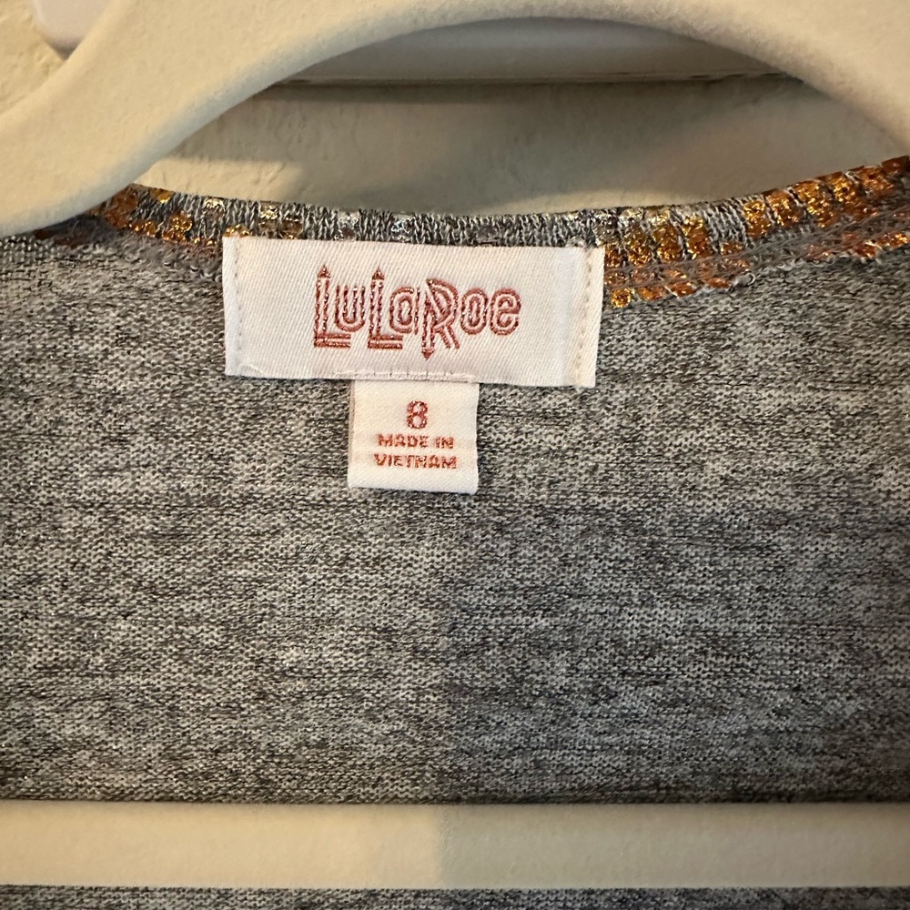 LuLaRoe Gray and Gold Trim Cardigan - Picture 4 of 7